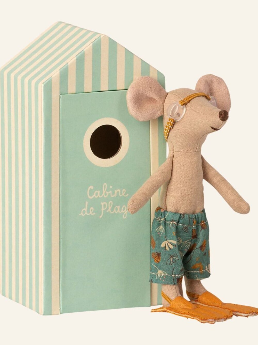 Maileg Big Brother Beach Mouse in Cabin de Plage